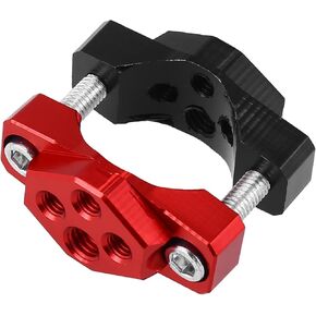 Motoforti 32mm Universal Handlebar Clamp Adjustable Rearview Mirror Extender Offroad Spotlight Bracket for Motorcycle Sportbike Scooter Black Red