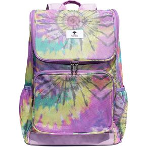 ESVAN Original Print Mesh Backpack Clear Bag See through Pack for Travel Beach Gym Multi-Purpose Women Men (A)