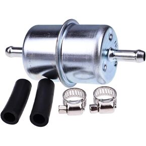 5/16" Metal Fuel Filter with Hose Clamps 81132-115-0000 Compatible with Hisun UTV 400 450 500 550 700 750 800 1000 Massimo MSU500 MSU700 Axis Bennche Cub Cadet Coleman Yardsport