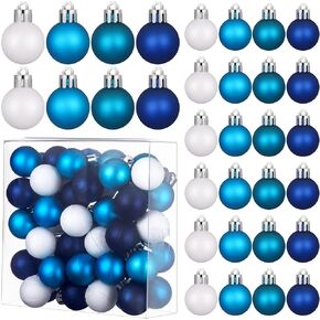 54 Pcs Christmas Ball Ornaments for Tree Christmas Tree Decorations 1.18 Inch Xmas Tree Hanging Balls Red White and Blue Christmas Balls for Xmas Holiday Party Decor