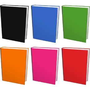 Easy Apply, Reusable Book Covers 6 Pk. Best Jumbo 9x11 Textbook Jackets for Back to School. Stretchable to Fit Most Large Hardcover Books. Perfect Fun, Washable Designs for Girls, Boys, Kids and Teens