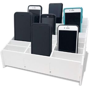Pixiss Classroom Cell Phone Storage Cubby and Calculator Storage Caddy Box for Classrooms 24 Slots Cell Phone Holder for Classroom
