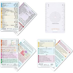 Badge Card Set: Includes Lab Ranges, EKG Interpretation, Glasgow Scale, SBAR, and Rule | Nursing School Essentials, Nursing Badge Card Set, Medical Student, RN, Medical Assistant Accessories