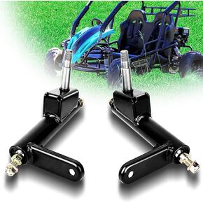 Steering Knuckle Left and Right Spindle Side for Coleman KT196 Go Kart Parts, 196cc 6.5 Hp Go karts included Ball joint knuckle, directly replace Durable Off-Road&4-Wheeler Quad Parts