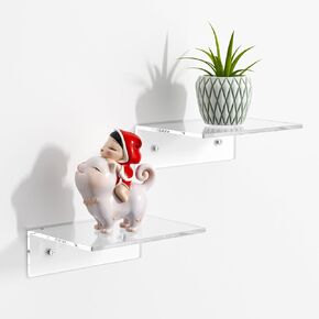 FEMELI Clear Acrylic Shelves Floating Shelves (6 inch)