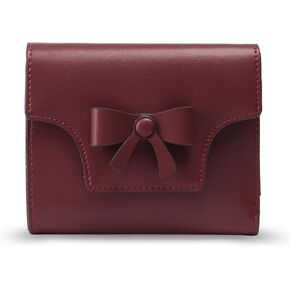 Small Wallet for Women RFID Blocking Leather Trifold Compact Zipper Pocket Wallet Credit Card Holder Ladies Mini Purse with ID Window