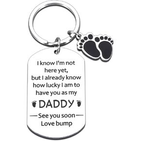 New Dad Gifts for Men First Fathers Day, First Time Dad Gifts Dad to Be Keychain