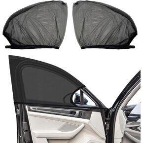 2PCS Car Window Shades, Sun Shade Blocker, Car Side Window Sun Shades, Breathable Mesh Baby Window Covers, Car Rear Window Sun Shade for Car Truck SUV Block UV Rays (Rear Window)