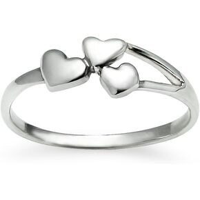 SILVERLINE JEWELRY Triple Heart Ring Sterling Silver- Comfort Fit Band Great for Women and Teen Girls Sizes 5 to 10 in Kuwait