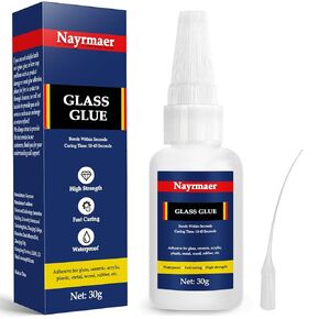 Glass Glue, 30g Clear Waterproof Acrylic Glue, Glass to Glass Glue for Bonding Glass and Other Materials, Super Instant Glue for Glass, Acrylic, Mirror (Glass Glue, 1)