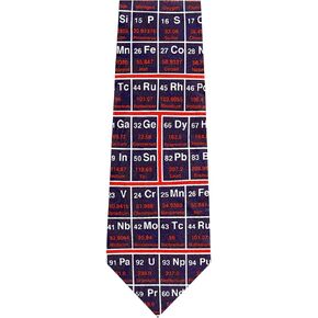 Men's Periodic Table 5 Pattern Novelty Regular Length Novelty Neck Tie - Black Red White