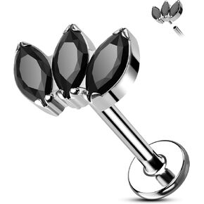 Minimalist Lotus G23 Solid solid Titanium Cartilage Earrings Stud 16G 8MM Internally Threaded Cartilage Tragus Helix Piercing Jewelry