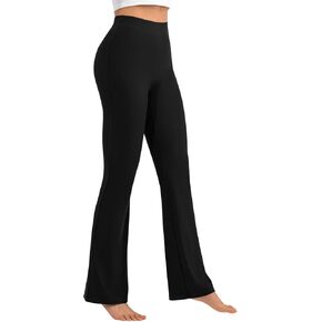 keriffe Women's Flare Yoga Pants Ribbed Seamless High Waisted Workout Bootcut Bottom Leggings