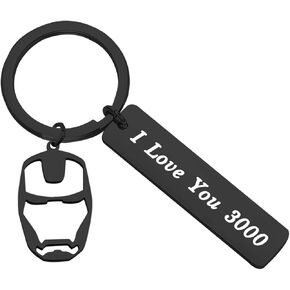 ENSIANTH I Love You 3000 Keychain Iron Man Inspire Gift Movie Fan Gift for Daddy