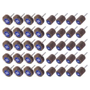 40 Pcs 1/8" Shank Flap Wheels Set, 10pcs of Each 60/80/120/240 Grits Abrasive Sandpaper Flap Sanding Wheel Grinding Head Rotary Tool for Grinding and Polishing