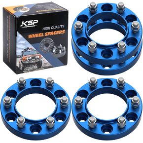 KSP 6X5.5 Tacoma Wheel Spacers, 1"(25mm) Aluminum Wheel Spacer Compatible with Toyota Tacoma 2002-2021, 6x139.7 Blue Spacer with Hub Lip for 4Runner FJ Cruiser Tundra (M12X1.5 Thread 106mm Hub Bore)