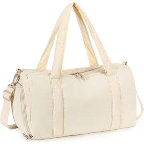 LEDAOU Duffle Bag for Travel, Gym Bag for Women, Lightweight Carry-on Tote, Weekender Overnight Bag with Wet Pocket, Workout Bag (Silver)