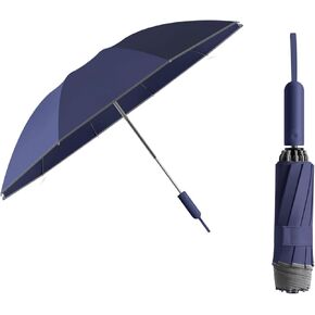 Sun Relief Design Handle Folding Inverted Reverse Umbrella ,Outdoor Rain/Sun/99 UV Protection/UPF 50 Blocker Compact Windproof/Waterproof Auto Open/Close,Portable Golf Parasol Stylish and Colorful