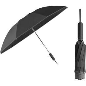 Sun Relief Design Handle Folding Inverted Reverse Umbrella ,Outdoor Rain/Sun/99 UV Protection/UPF 50 Blocker Compact Windproof/Waterproof Auto Open/Close,Portable Golf Parasol Stylish and Colorful