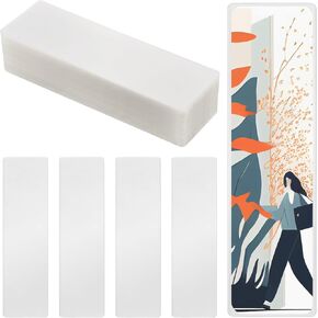 100pcs Bookmark Laminating Pouches, 2.36x8.5 Inch Photo Booth Sleeve 5 Mils Thermal Laminating Packaging Clear Bookmark Pockets Blank Book Markers Cover Holder Compatible with Most Book Bag Laminators