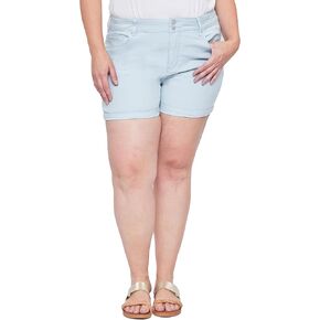 Royalty For Me womens Women´s Plus Stacked Waistband Twill Shorts