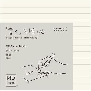 Midori 15284006 Notepad, MD Block Memo, Unruled