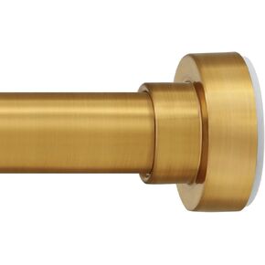 Tension Curtain Rod 34-52inches(2.8-4.3ft)-Never Rust, Non-Slip, No Drill Tension Rod 34-52 Inches, Adjustable Short Shower Rod - Stainless Steel, Brushed Gold