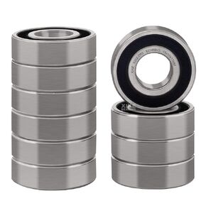 XiKe 10 Pcs 6202-2RS Double Rubber Seal Bearings 15x35x11mm, Pre-Lubricated and Stable Performance and Cost Effective, Deep Groove Ball Bearings.