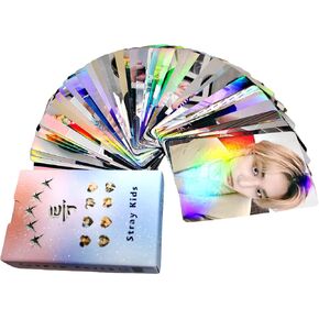 Stray Kids Photocards Kpop Stray Kids ATE Album Photocards Stray Kids Laser Lomo Cards 50Pcs Stray Kids Flash Cards Stray Kids Merch Hyunjin Photocards Felix Photo Cards