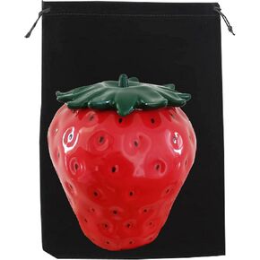 Ceramic Keepsake Urn for Human Ashes Cremation Strawberry Urns for Adult Female Male Beautiful Memorial Decorative Urns for Your Loved One, 6.5" H x 5.2" L, Red, L
