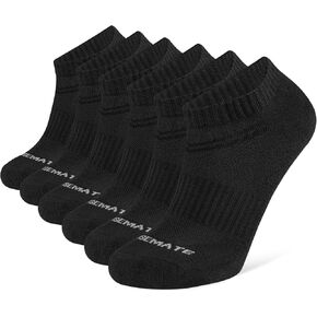 Closemate Mens Ankle Socks Cushioned Athletic Low Cut Socks Cotton Sport Short Socks 6 Pairs