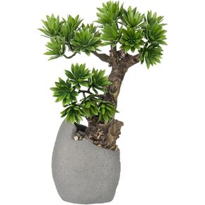 Fake Bonsai Tree Bonsai Plant 13.8" Tall Artificial Bonsai Trees with Cemant Pot Decorated with Pebbles Desk Plant Indoor Bonsai for Home Office Decor