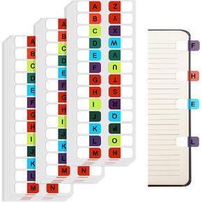 390pcs Alphabet Sticker Tabs for Files, Sticky Note Tabs A-Z Tabs for Notebook, Index Alphabet Stickers for Files, Books File Textbook Dictionary, 26 Letters (15 Sheets, 26 tabs/Sheet) in Saudi Arabia