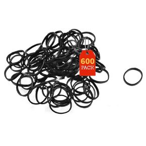 Rubber Bands For Hair, Mini Rubber Bands Elastic Rubber Bands, Black, 14 mm, (600 Pack)