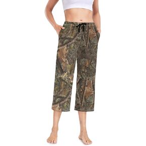 Women's Capri Pajama Pants PJ Bottoms Sleep Lounge Pants with Pocket