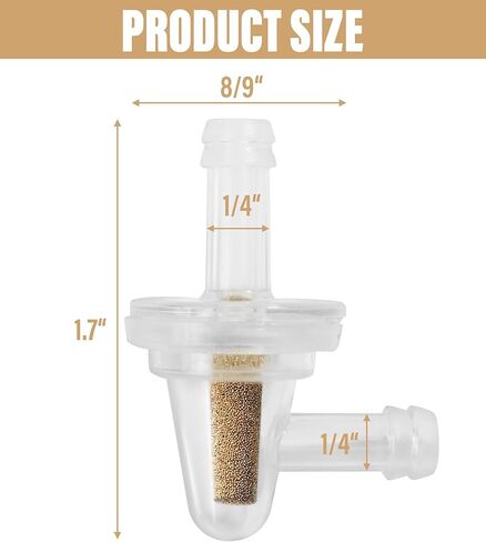 عبوتان من فلتر الوقود المضمن العالمي بزاوية 90 درجة، فلتر وقود صغير في الخط لمحرك غاز خط الوقود 1/4، استبدال فلتر الوقود المضمن بالغاز الشفاف، يستخدم للدراجة النارية in Kuwait