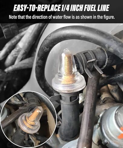 عبوتان من فلتر الوقود المضمن العالمي بزاوية 90 درجة، فلتر وقود صغير في الخط لمحرك غاز خط الوقود 1/4، استبدال فلتر الوقود المضمن بالغاز الشفاف، يستخدم للدراجة النارية in Kuwait