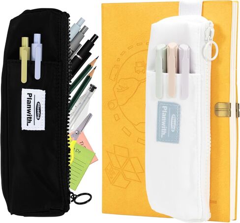 Slim Pen & Pencil Bag with Adjustable Elastic Band, Zipper Pouch for Makeup, Journal & More in Saudi Arabia