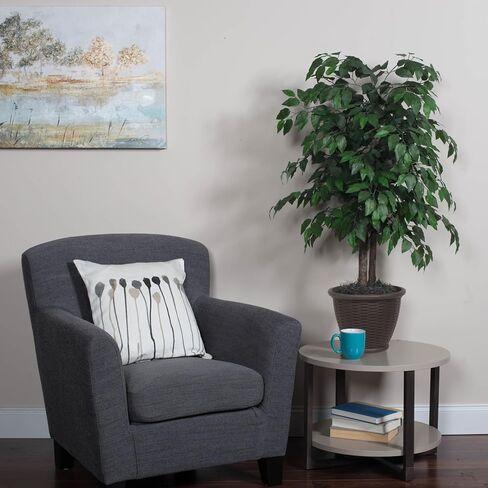Vickerman 4' Artificial Ficus Bush - 4-Foot Tall Fake Ficus Bush in Black Plastic Pot - Realistic Floor Plant with Detailed Leaves - Perfect Fake Tree for Greenery Decor in Saudi Arabia