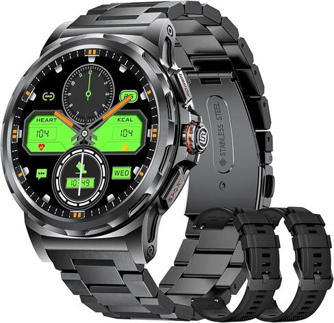 Military Smart Watches for Men SML6 PRO + K56 Black Silicone Strap (Total 3 Straps) in Kuwait