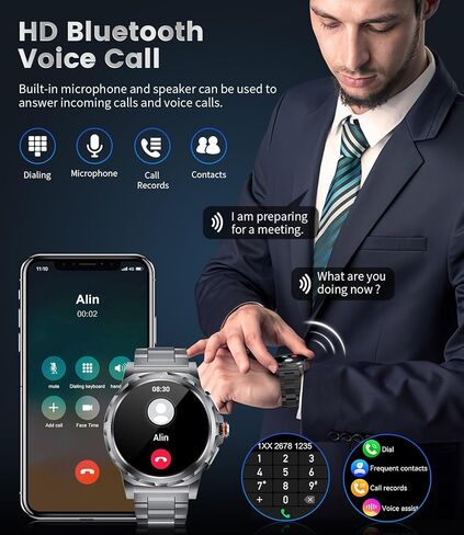 Military Smart Watches for Men SML6 PRO + K56 Black Silicone Strap (Total 3 Straps) in Kuwait