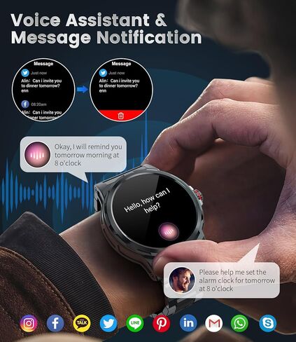 Military Smart Watches for Men SML6 PRO + K56 Black Silicone Strap (Total 3 Straps) in Kuwait