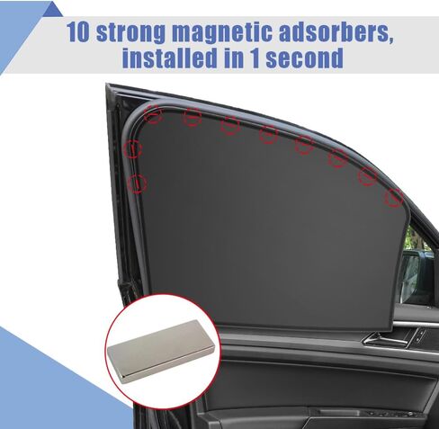 2PCS Car Window Shades, Back Seat Window Sunshades Privacy Curtains, Strong-Light Blocking & UV Protection Car Privacy Shades, Universal Car Accessories for Car (Back seat) in Saudi Arabia