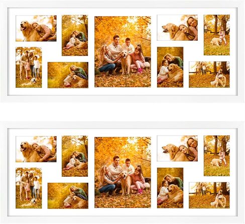 WIFTREY 2 Pack 4x6 Picture Frames Collage with 9 Openings, Display Eight 4 x 6 Pictures and One 8x10 Photos for Wall Mounting, Black in Kuwait