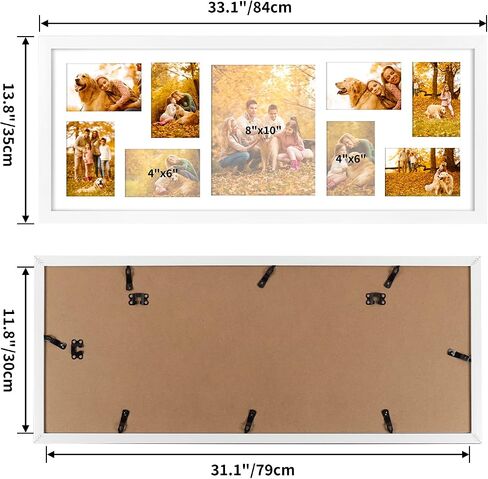 WIFTREY 2 Pack 4x6 Picture Frames Collage with 9 Openings, Display Eight 4 x 6 Pictures and One 8x10 Photos for Wall Mounting, Black in Kuwait