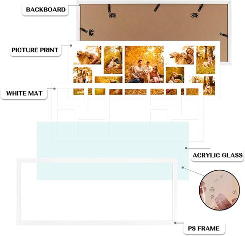 WIFTREY 2 Pack 4x6 Picture Frames Collage with 9 Openings, Display Eight 4 x 6 Pictures and One 8x10 Photos for Wall Mounting, Black in Kuwait