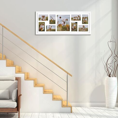 WIFTREY 2 Pack 4x6 Picture Frames Collage with 9 Openings, Display Eight 4 x 6 Pictures and One 8x10 Photos for Wall Mounting, Black in Kuwait