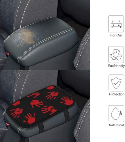 Black Mask Scream Car Center Console Decor Handrail Armrest Box Cushion Funny Ghost Devil Interior Covers Car Protector Pad Lid Cover Accessories Universal Fit for Auto Truck Vehicles in Saudi Arabia