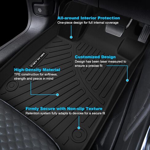 Floor Mats & Cargo Liner with Backrest Mat for 2020-2024 Kia Telluride 7 Seats Without Center Console All Weather Protection TPE Rubber Full Set Automotive Mat Accessories, Black in Saudi Arabia