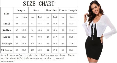 Women's Bolero Sheer Shrug Tie Front Crop Cardigan Lightweight Stretch Long Sleeve Summer Cover Up S-2XL in Saudi Arabia